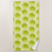 Limoen Segmenten op lichtgeel Strandlaken (Voorkant)