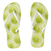Limoen Segmenten op lichtgeel Teenslippers (Voetbed)