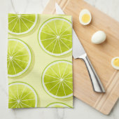 Limoen Segmenten op lichtgeel Theedoek (Quarter Fold)