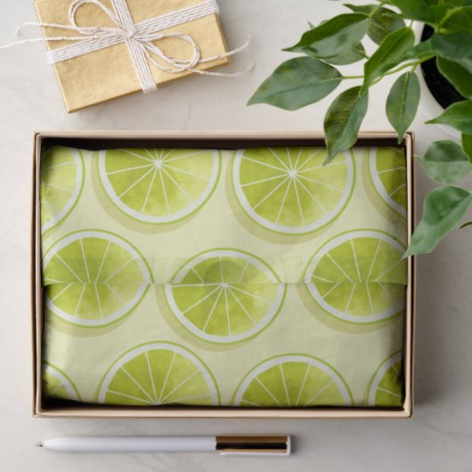 Limoen Segmenten op lichtgeel Tissuepapier (Geschenk)