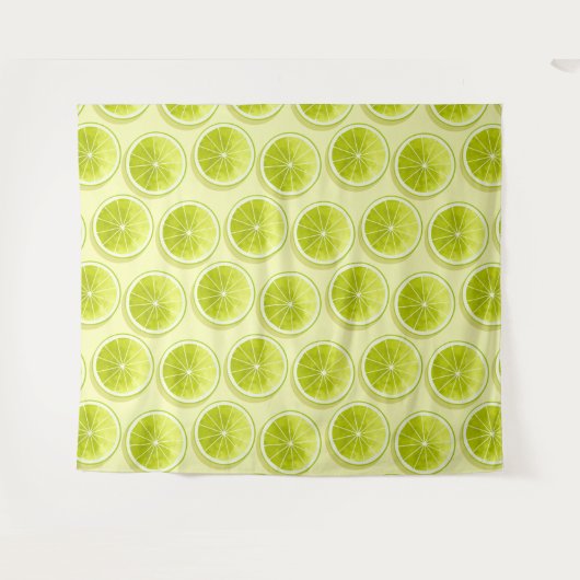 Limoen Segmenten op lichtgeel Wandkleed (Voorkant (horizontaal))