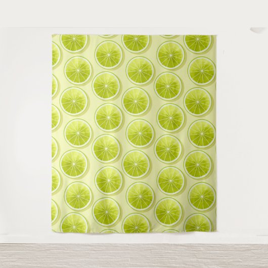 Limoen Segmenten op lichtgeel Wandkleed (Voorkant)