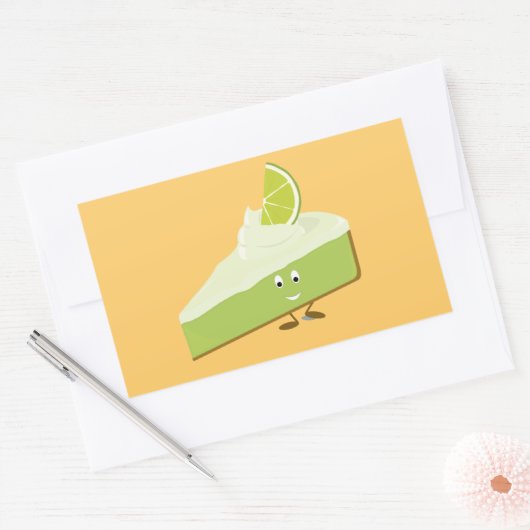 Limoen-segmentteken Rechthoekige Sticker (Envelop)