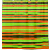 Limoen, Sinaasappel en mandarijn gestreept doucheg Douchegordijn (Voorkant)