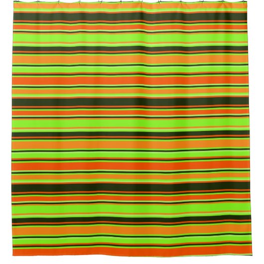 Limoen, Sinaasappel en mandarijn gestreept doucheg Douchegordijn (Voorkant)