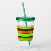 Limoen, Sinaasappel, & Tangerine Gestreepte Acryl Acryl Drinkbeker (Links)