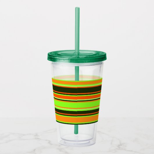 Limoen, Sinaasappel, & Tangerine Gestreepte Acryl  Acryl Drinkbeker (Rechts)