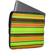 Limoen, Sinaasappel, & Tangerine Gestreepte Electr Laptop Sleeve (Voorkant Rechts)