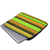 Limoen, Sinaasappel, & Tangerine Gestreepte Electr Laptop Sleeve (Voorkant onderkant)