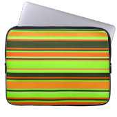 Limoen, Sinaasappel, & Tangerine Gestreepte Electr Laptop Sleeve (Voorkant)