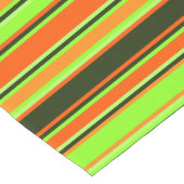 Limoen, Sinaasappel, & Tangerine Gestreepte Tafell Korte Tafelloper (Hoek)