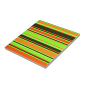 Limoen, Sinaasappel, & Tangerine Gestreepte Tegel Tegeltje (Zijkant)