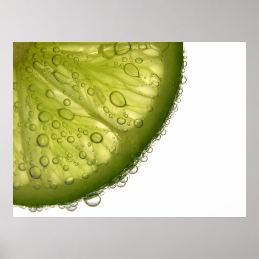 Limoen Slice Bubbles Voedsel Fotografie Prints (Voorkant)