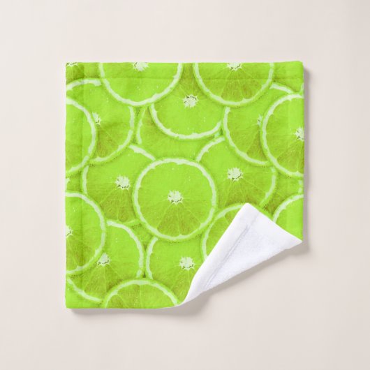 Limoen Slice Digital Montage Bad Handdoek (Wasdoekje)