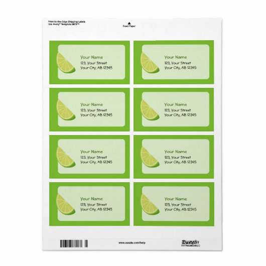 Limoen Slice Etiket (Full Sheet)