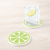 Limoen Slice Green Round Sandstone Onderzetter (Zijkant)