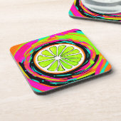 Limoen Slice Pop Art Bier Onderzetter (Linkerzijde)