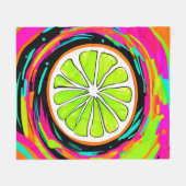 Limoen Slice Pop Art Fleece Deken (Voorkant (Horizontaal))