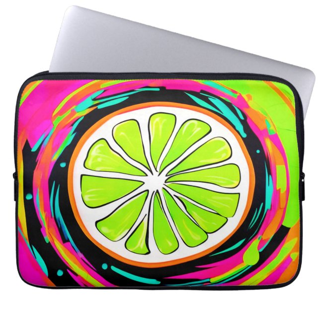Limoen Slice Pop Art Laptop Sleeve (Voorkant)