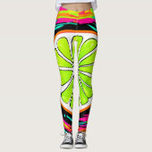 Limoen Slice Pop Art Leggings (Voorkant)