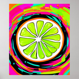Limoen Slice Pop Art Poster