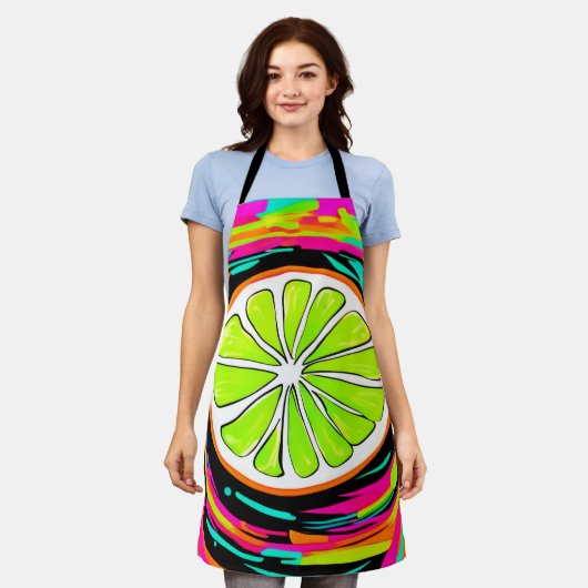 Limoen Slice Pop Art Schort (Gedragen)