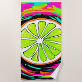 Limoen Slice Pop Art Strandlaken (Voorkant)