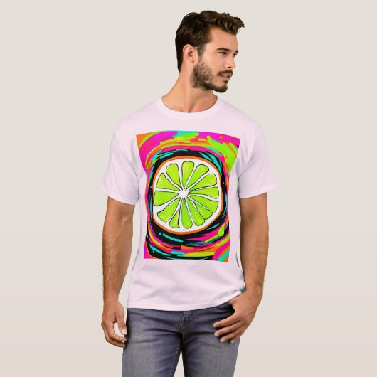 Limoen Slice Pop Art T-shirt (Voorkant volledig)