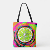 Limoen Slice Pop Art Tote Bag (Achterkant)