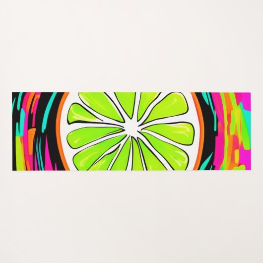 Limoen Slice Pop Art Yogamat (Achterkant (horizontaal))