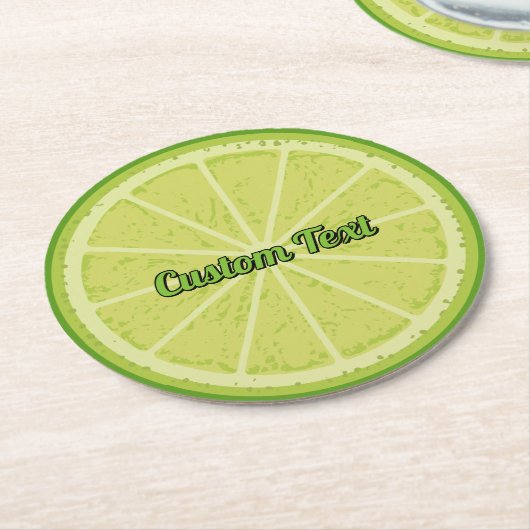 Limoen Slice Ronde Kartonnen Onderzetter (Gebogen)