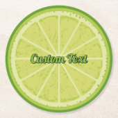 Limoen Slice Ronde Kartonnen Onderzetter (Voorkant)