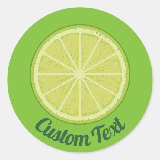 Limoen Slice Ronde Sticker (Voorkant)
