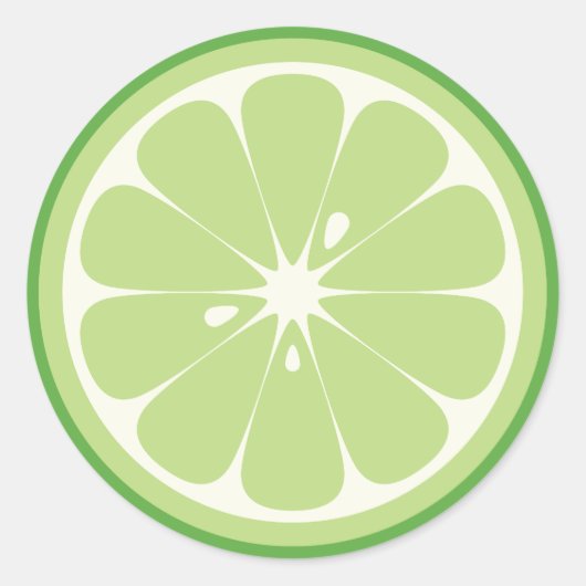 Limoen Slice Ronde Sticker (Voorkant)