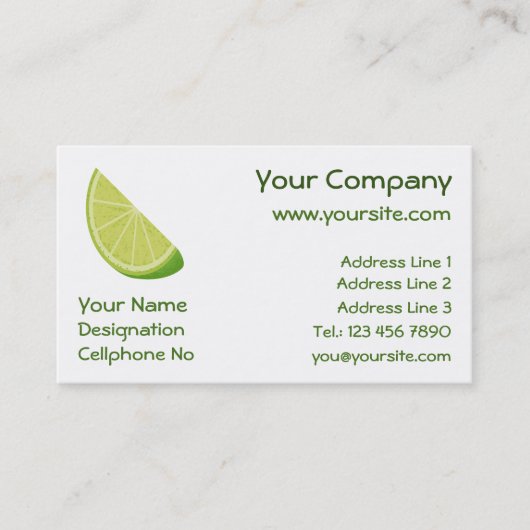 Limoen Slice Visitekaartje (Voorkant)