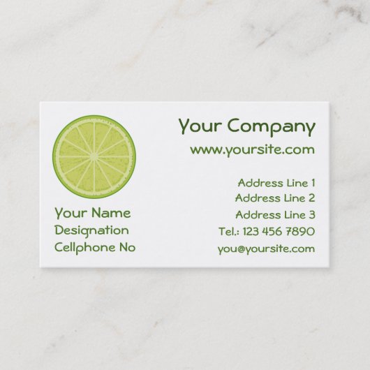 Limoen Slice Visitekaartje (Voorkant)