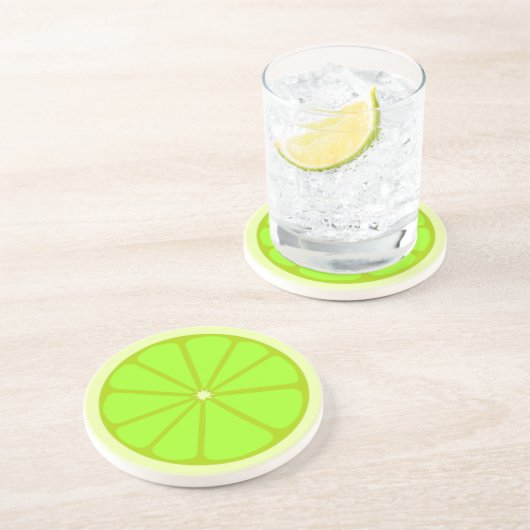 Limoen Slice Zandsteen Onderzetter (Zijkant)