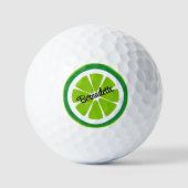 Limoen Slices op Witte Citrus Zomer Gepersonalisee Golfballen (Voorkant)