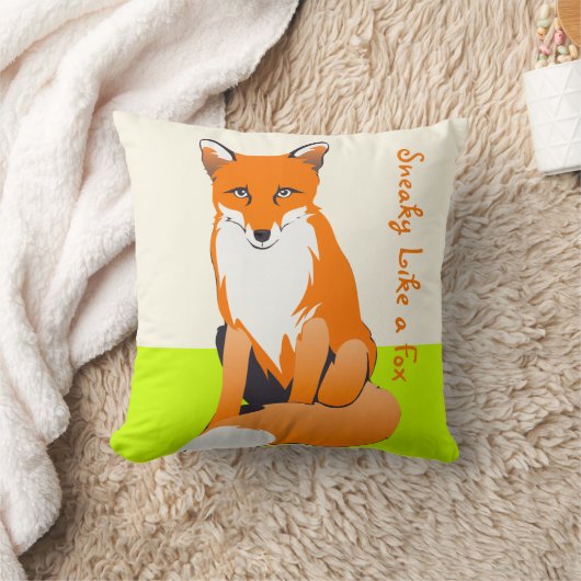 Limoen Sneaky als een Fox Fox Pillow Kussen (Deken)