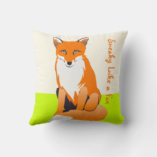 Limoen Sneaky als een Fox Fox Pillow Kussen (Achterkant)