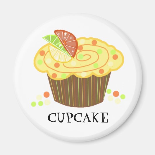 Limoen Snoep Cupcake Magneet (Voorkant)