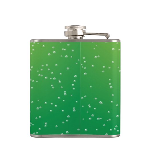 Limoen Soda met Tiny Bubbles Background Art Heupfles (Achterkant)