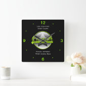 Limoen Star Coach Name and School Square Clock Vierkante Klok (Huis)