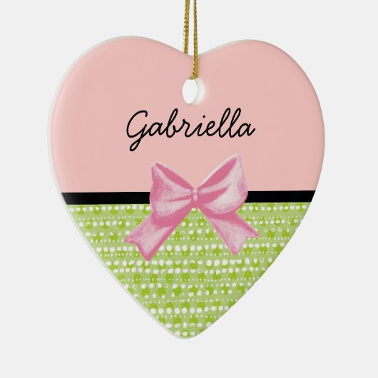 Limoen Stippen Hart Keramisch Ornament (Rechts)