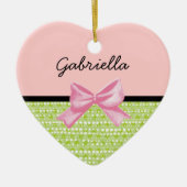 Limoen Stippen Hart Keramisch Ornament (Voorkant)