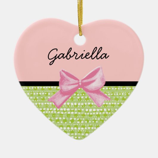 Limoen Stippen Hart Keramisch Ornament (Voorkant)