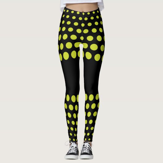 Limoen Stippenpatroon Leggings (Voorkant)