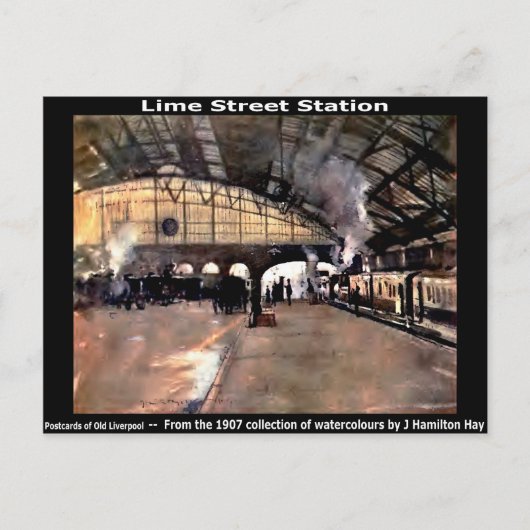 Limoen Street Station, Liverpool. Briefkaart (Voorkant)