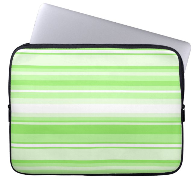 Limoen strepen laptop sleeve (Voorkant)