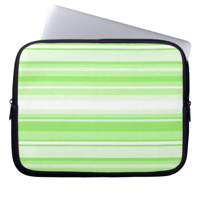 Limoen strepen laptop sleeve (Voorkant)